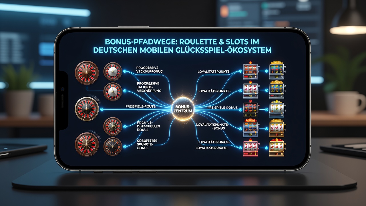 Mobile Ansicht eines integrierten Bonusprogramms für Roulette und Slots