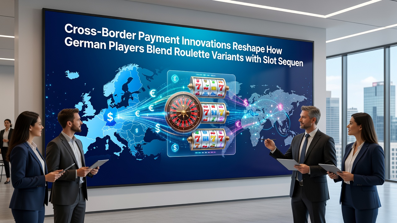 Darstellung mobiler Casino-Schnittstellen mit integrierten Roulette- und Slot-Elementen sowie Zahlungsoptionen