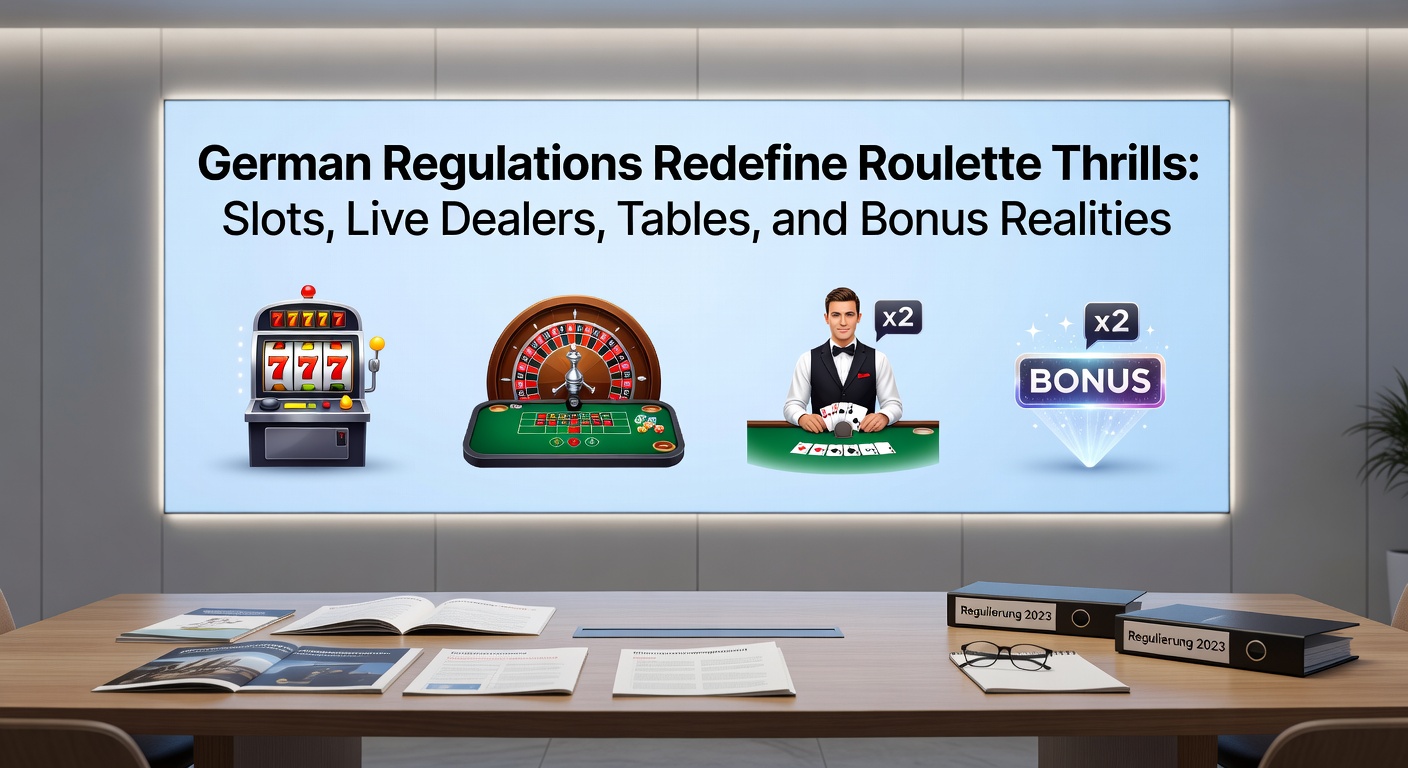 Live-Dealer an einem Roulette-Tisch mit Bildschirmen, die deutsche Regulierungs-Logos und Spiel-Stats anzeigen