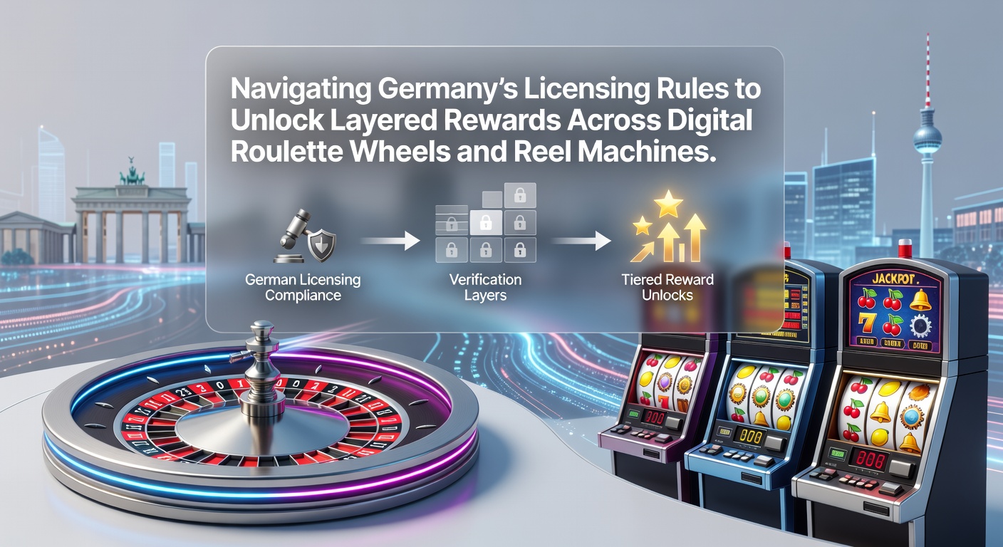 Illustration zu deutschen Lizenzvorschriften für Online-Roulette und Slots mit Fokus auf gestaffelte Belohnungen